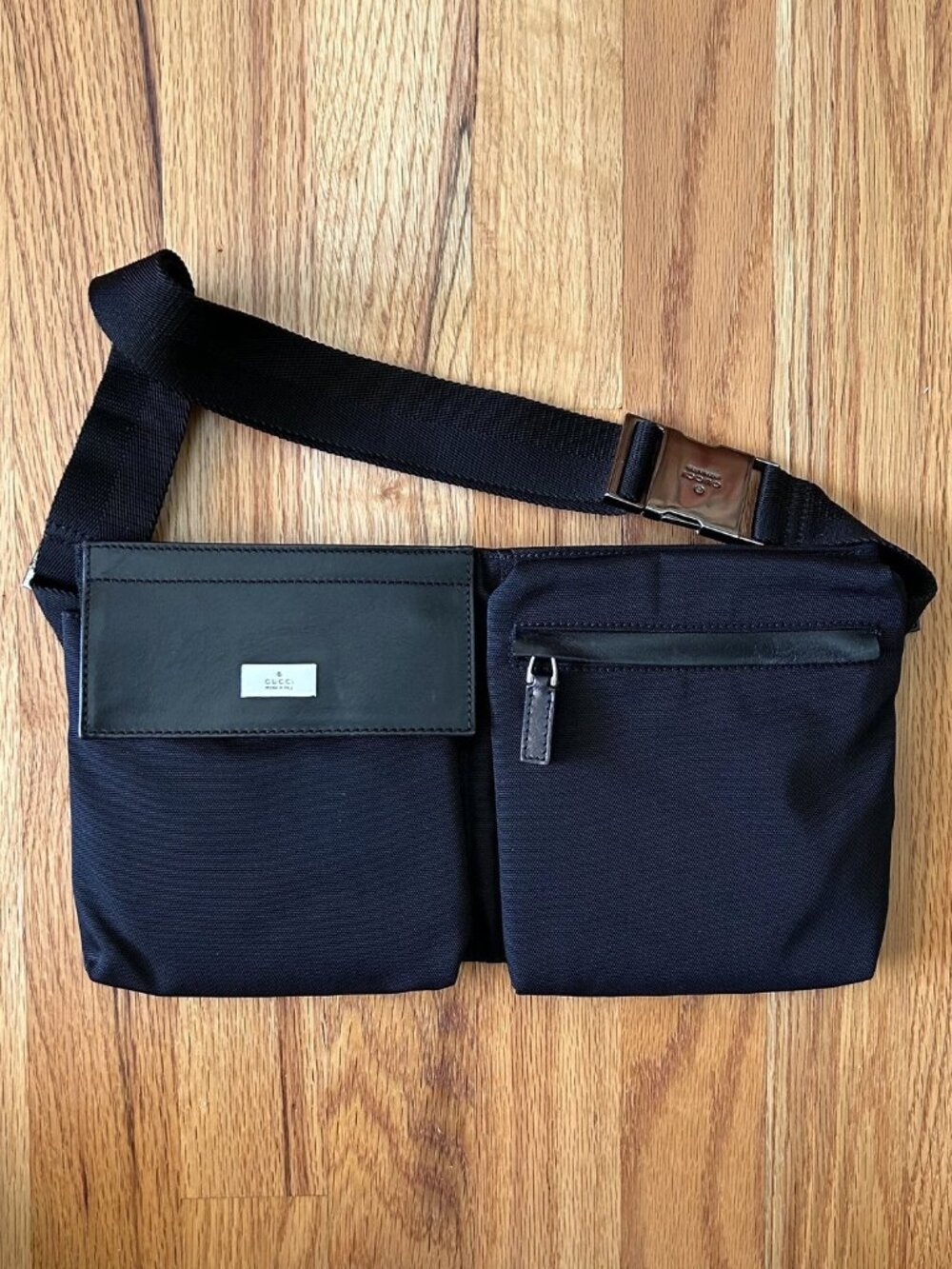 GUCCI TOM FORD Double Pocket Belt Bag, Black